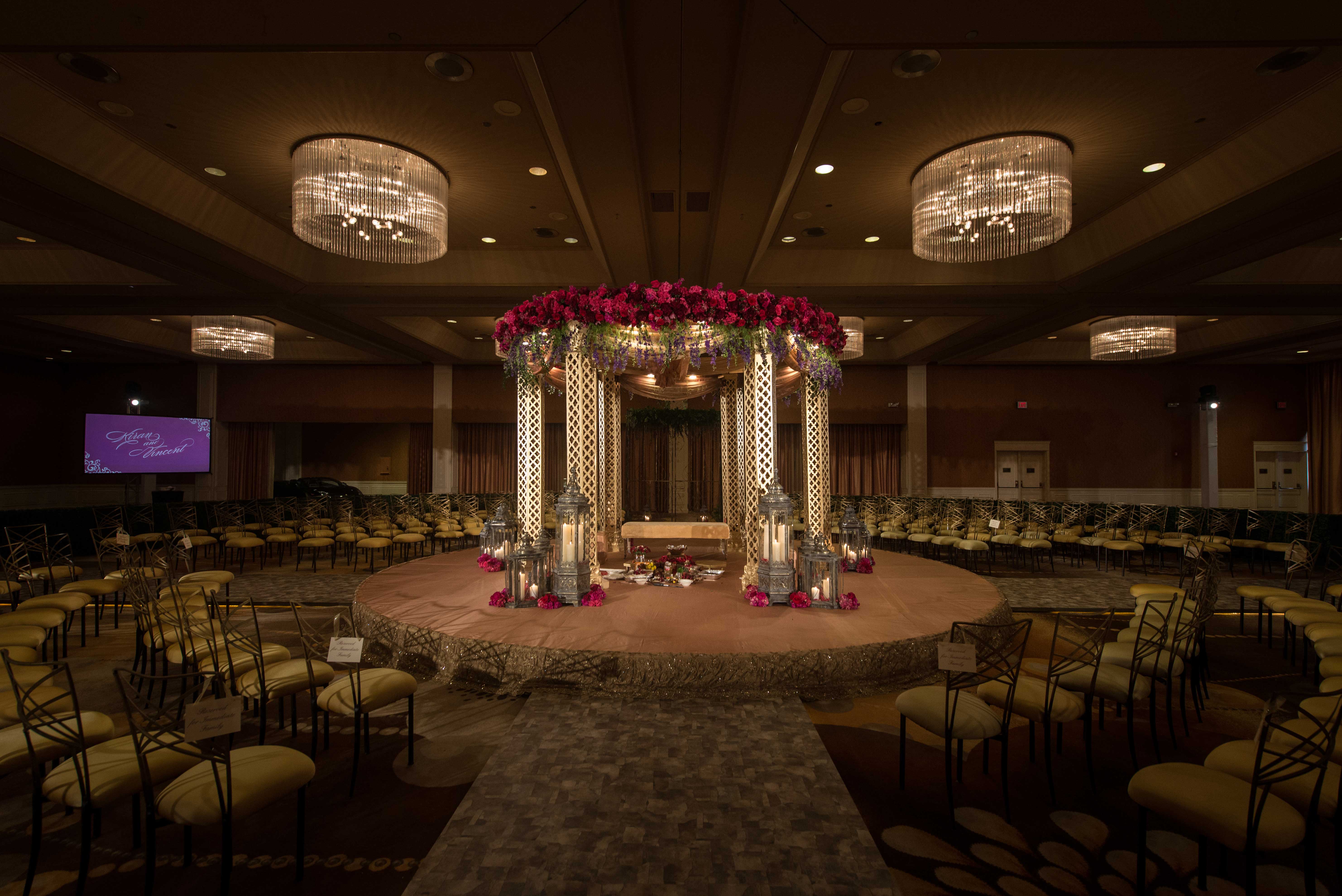 Indoor Dimly Lit Wedding Ceremonies and Receptions Inside Weddings